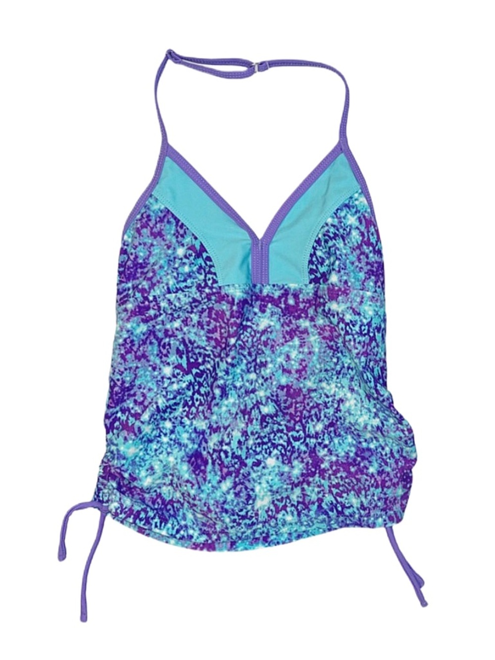 FREE COUNTRY Girl's Teal And Purple Swimsuit Top Size 10